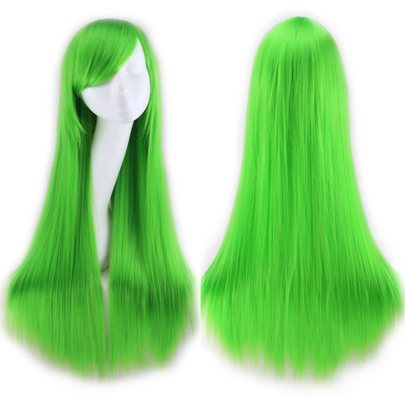 80cm Women Long Straight Wigs Fashion Cosplay Costume Anime Hair Party Full Wigs