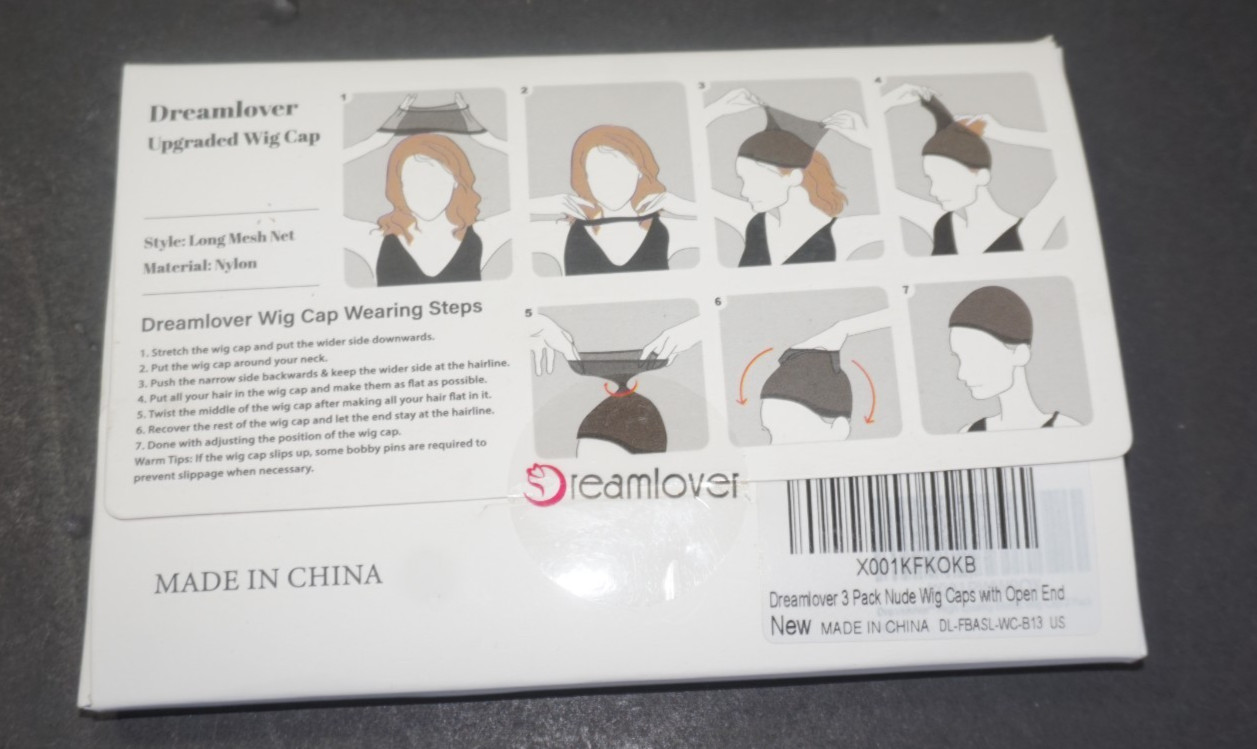 Dreamlover Wig Cap Long Mesh Net Nude Open End Lot of 6
