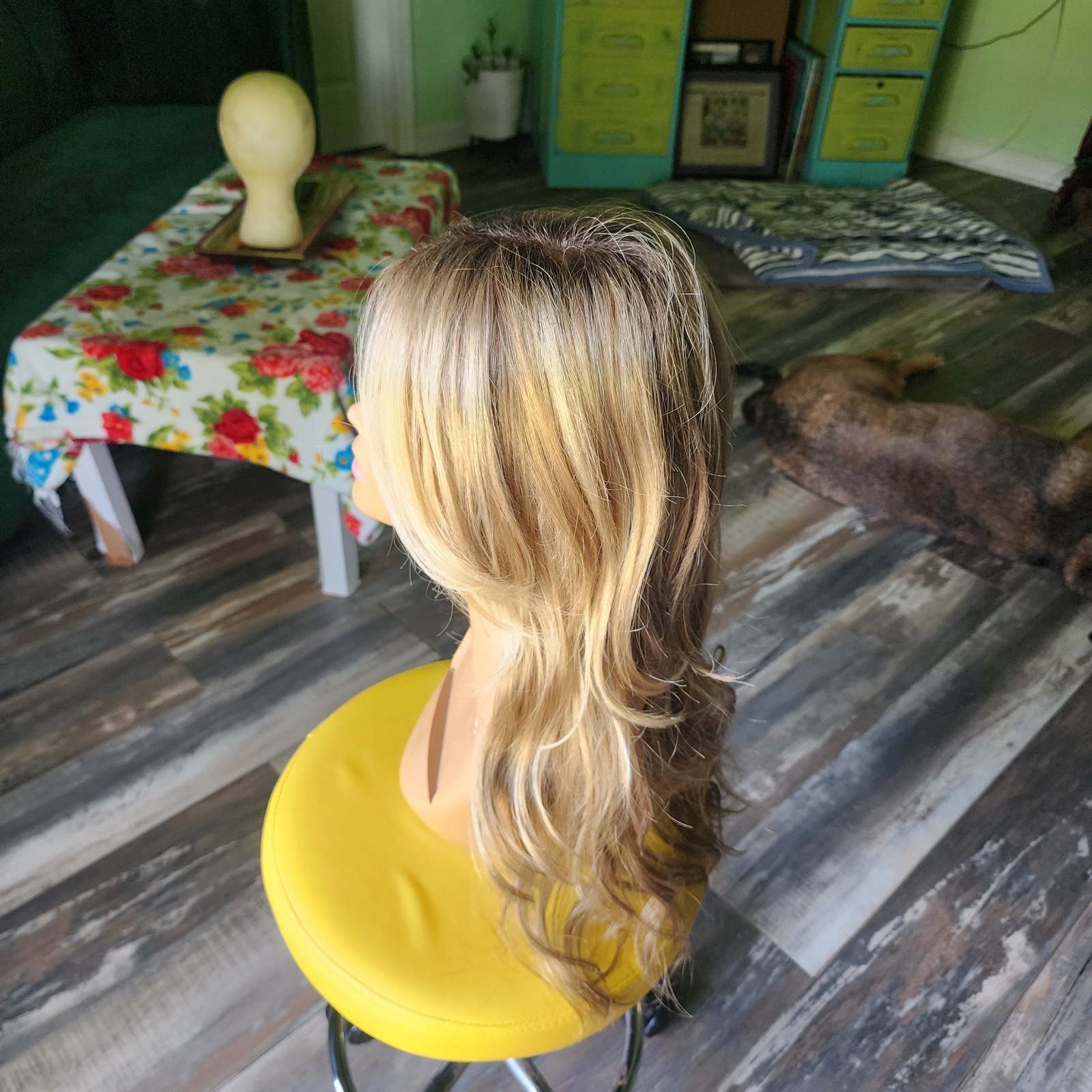 Long Rooted Blonde Synthetic Wig