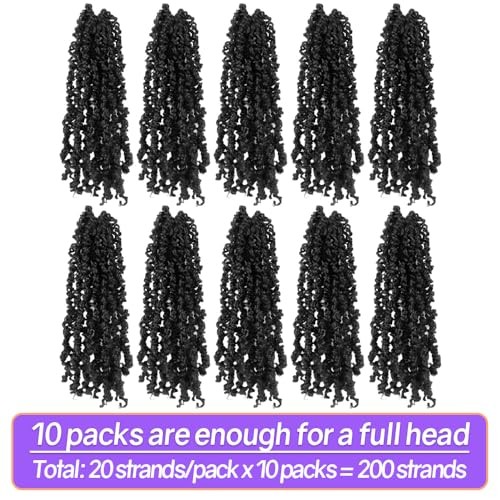 12 Inch 10 Packs Yanky Twist Crochet 12 Inch (Pack of 10) 1B(Natural Black)