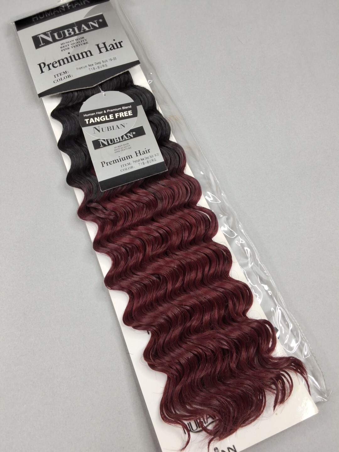 18″ Nubian Yaki Deep Wave #T1B/burg Bulk Micro Braiding Hair Boho