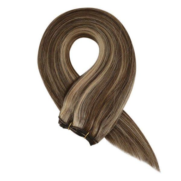 Sunny Hair WEFT 16in Brown to Blonde Human Hair Extensions HW_P4-27_16_100G4