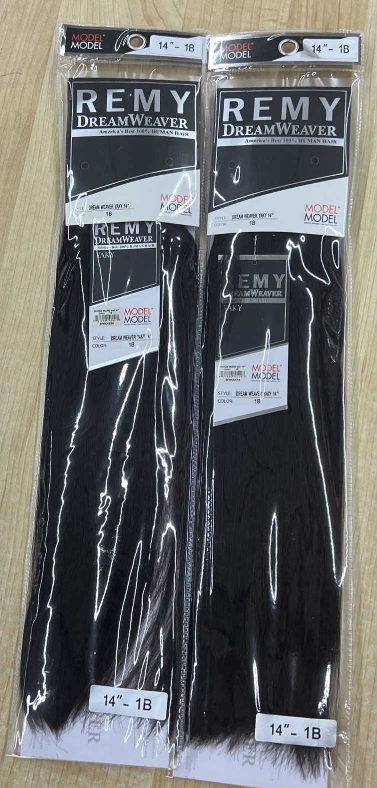 Dream Weaver 100% Human Hair Yaky 14”inch 2 Pack Deals Number 1b off black