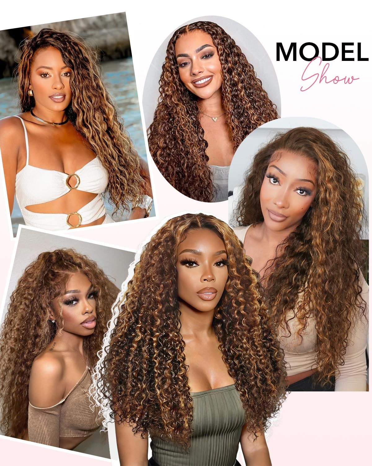 Pull Go Full 13×6 Deep Wave 4/27 Highlight Ombre Lace Front Wig Human Hair 21…