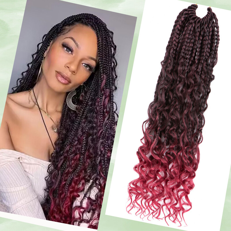 Long Thick Jumbo Box Braid Curly Ends Afro Wave Boho Crochet Braids Extensions