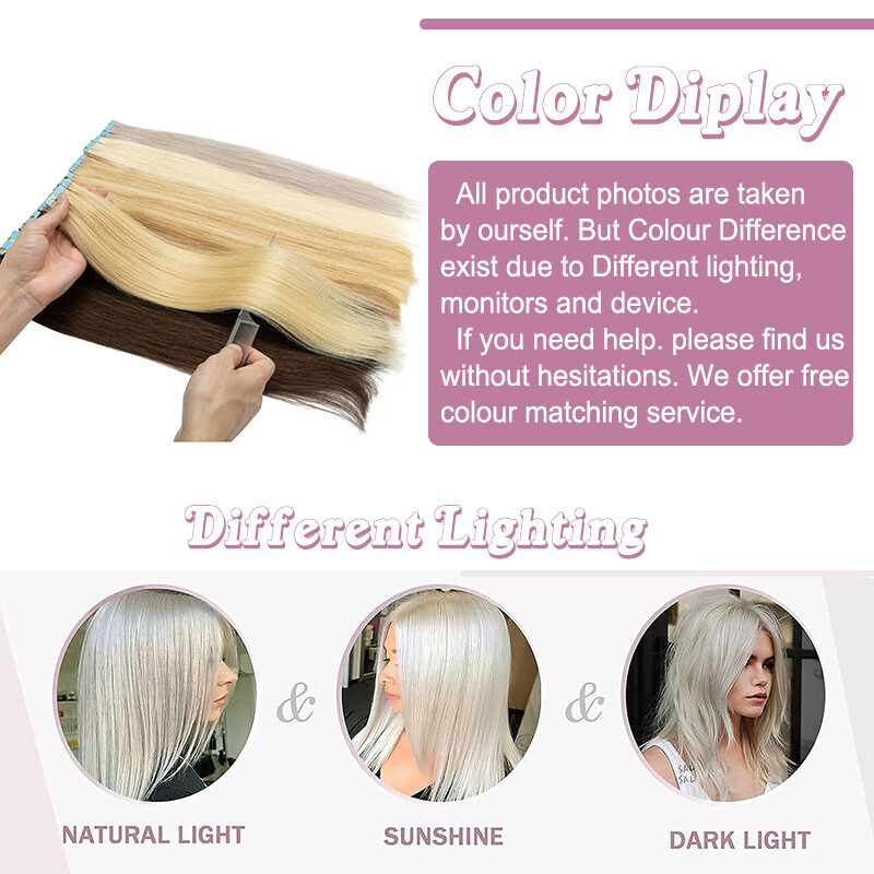 Tape In 12″-24″ Remy 100% Real Russian Human Hair Extensions Invisible Skin Weft