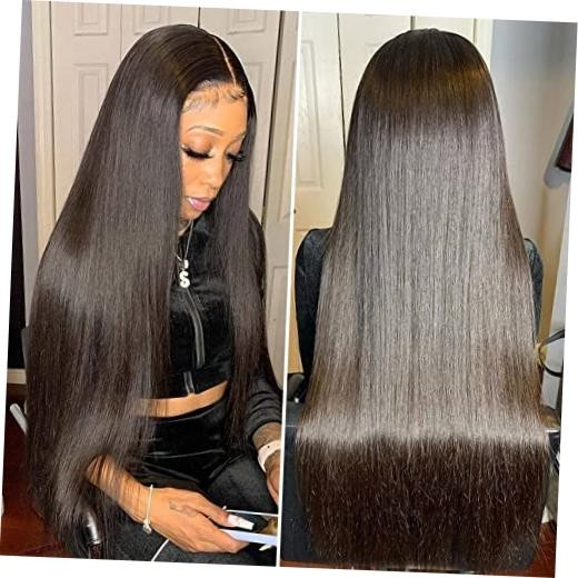 220% Density HD Transparent Lace Front Wigs Human 26 Inch (Pack of 1) Natural