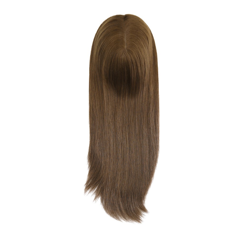 Topper for Women Poly Skin Wigs Top Pieces Human Remy Hair System 18” #L6