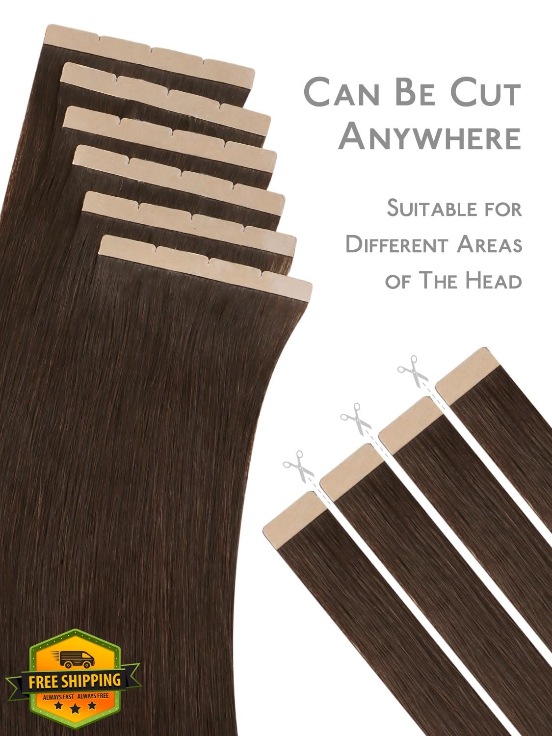 Wennalife 8cm Tape in Hair Extensions Chocolate Brown