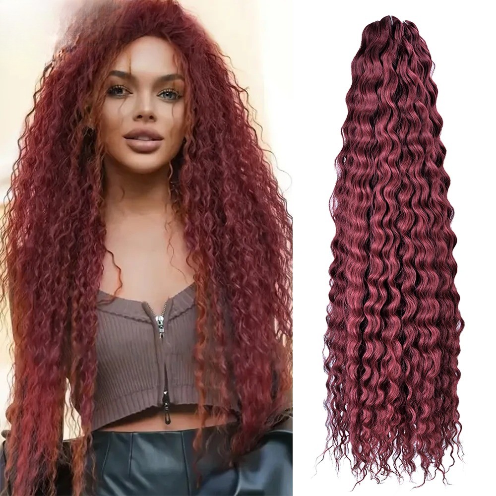 22Inch Ombre Blonde Ariel Curl Water Wave Synthetic Braiding Hair Extensions