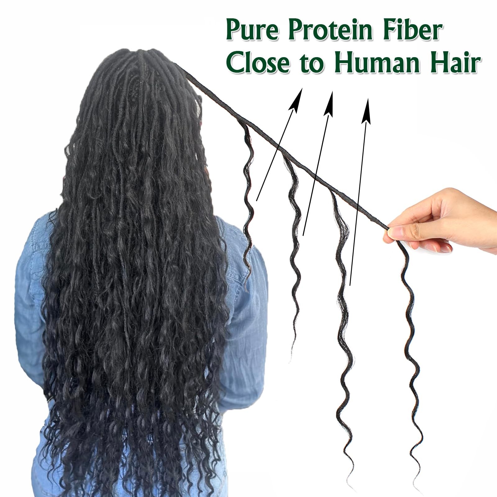 Aibeo Boho Faux Locs Curly Pure Protein Fiber Close To Human Hair Curls 7Packs