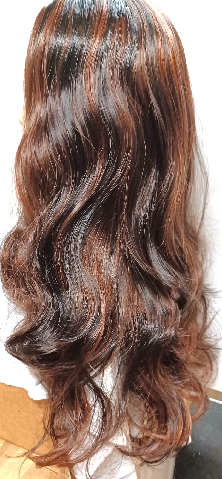 WIG 26″ BLACK/BROWN SYNTHEIC HAIR OUR #3 WITH HAIR NET