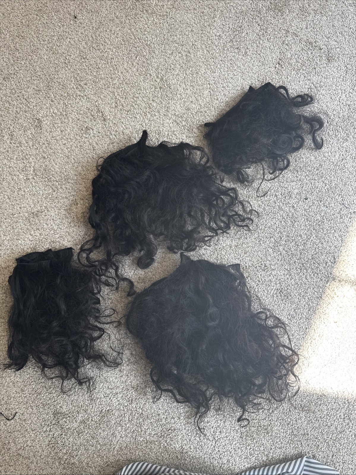Raw Indian Curly Human Hair preowned cut bundles 8-10 inches