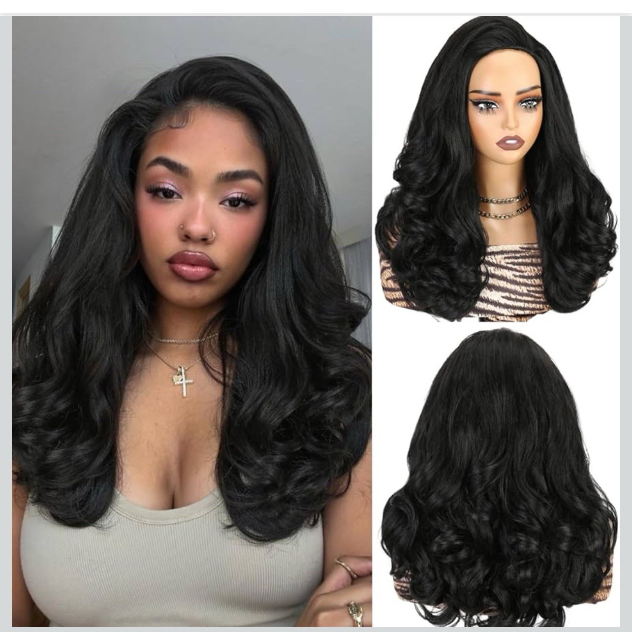 quickwig Yaki Curly Half Wig Body Wave Glueless Synthetic 3 In 1 Seamless Kinky