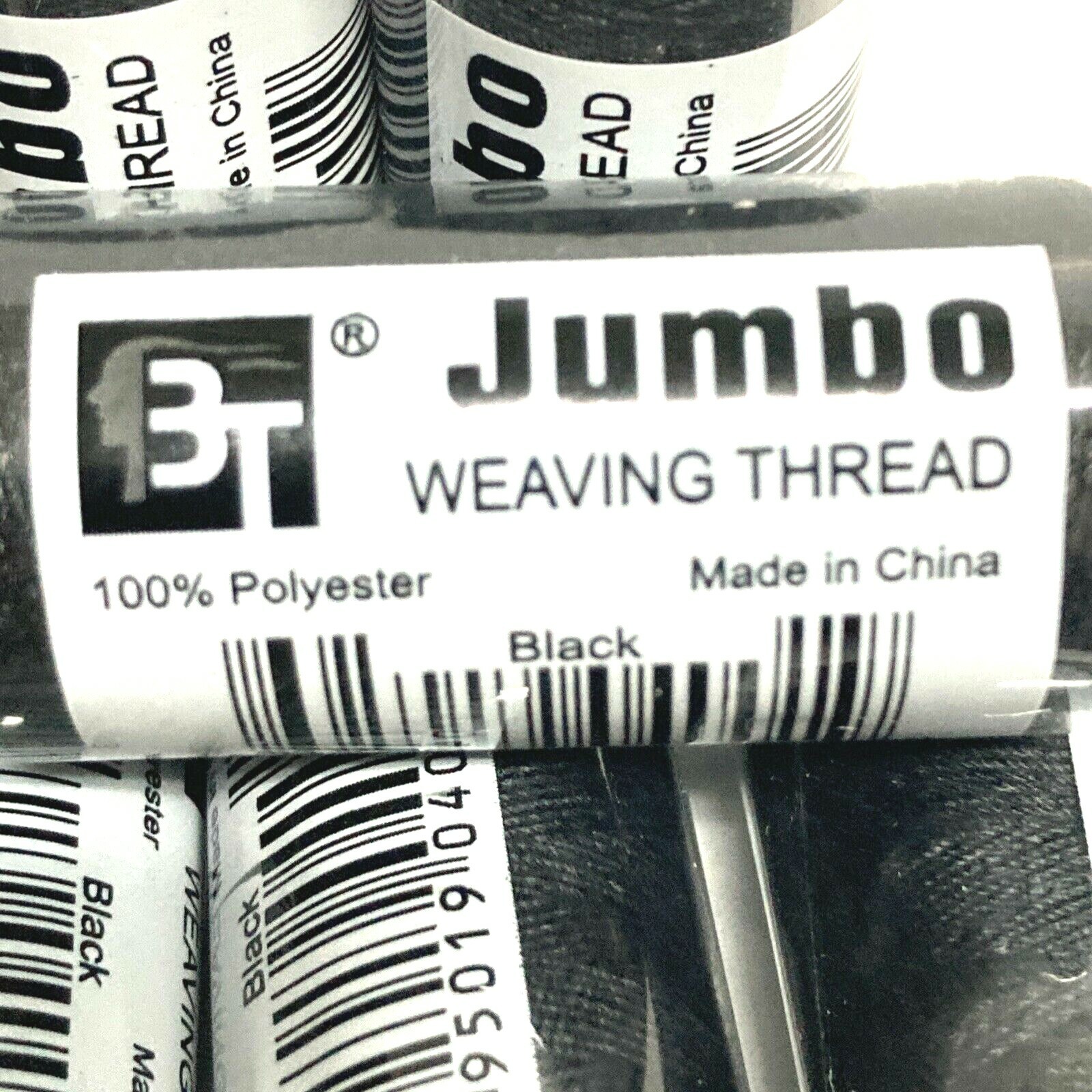 3 BLACK JUMBO WEAVING THREAD FOR WEFT HAIR BRAID EXTENSIONS ETC 100% POLYSTER.