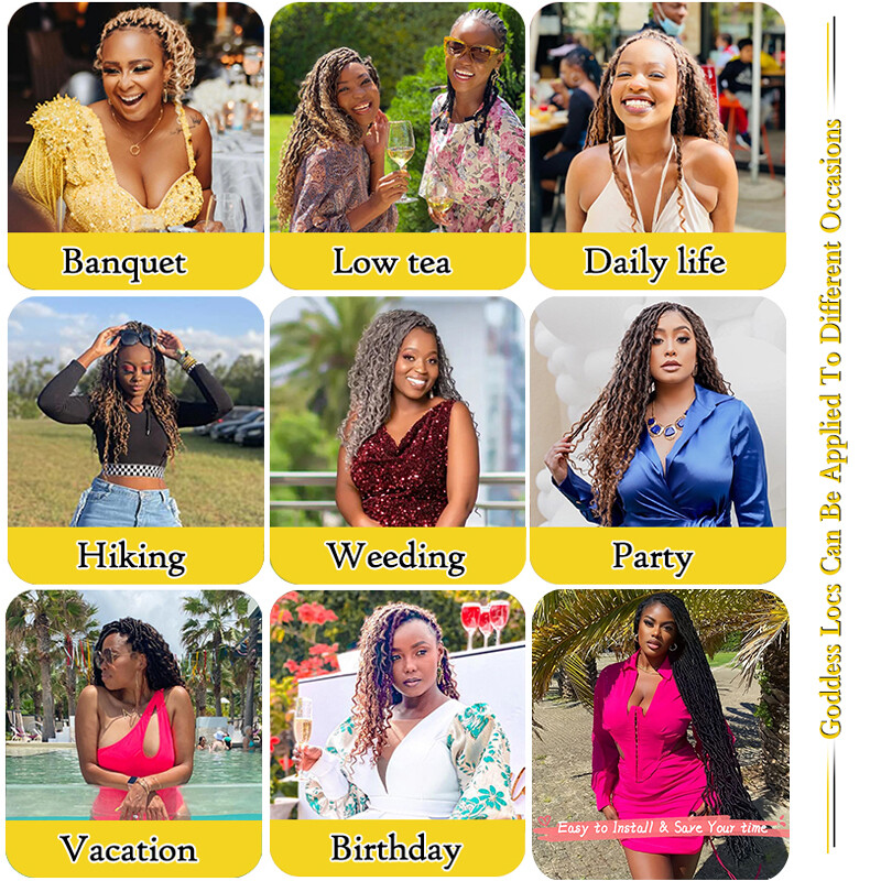 Soft Faux Locs 16-36″ 120 Strands Super Long Goddess Locs Crochet Hair Natural