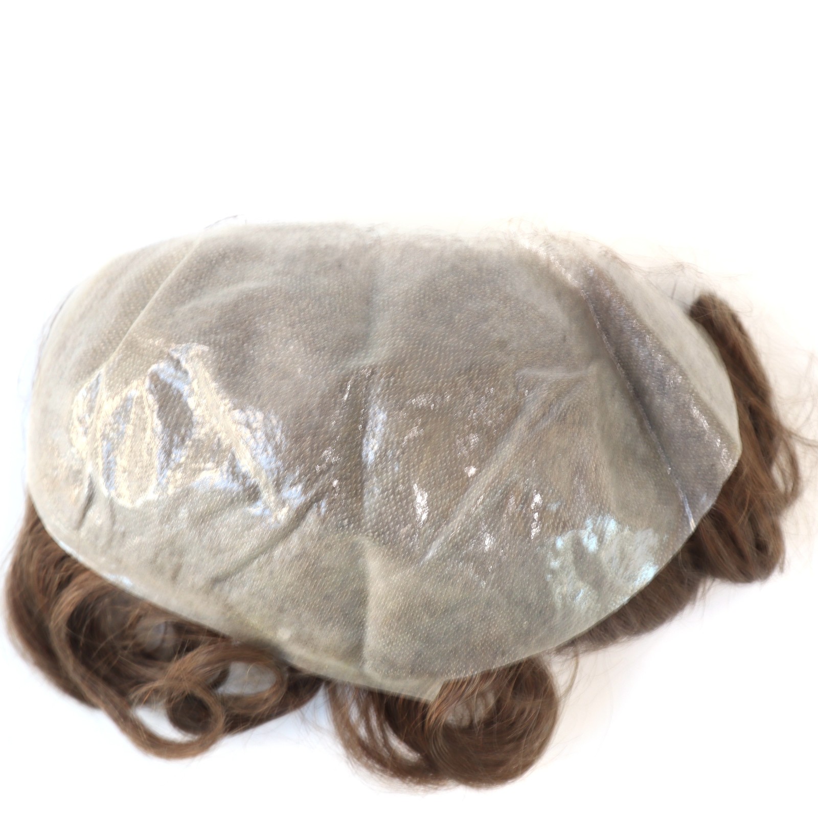 Toupee for Men Hair Replacement System Human Hair Thin Skin Medium Density #7