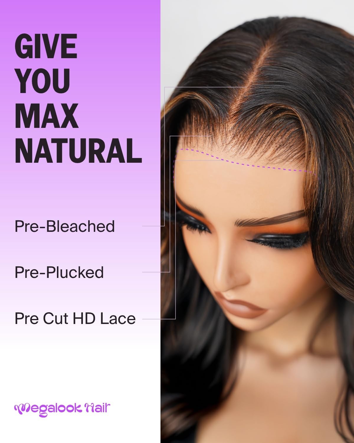 30 Inch Glueless Lace Front Wig – Pre Plucked, Ombre Body Wave, Human Hair Closu