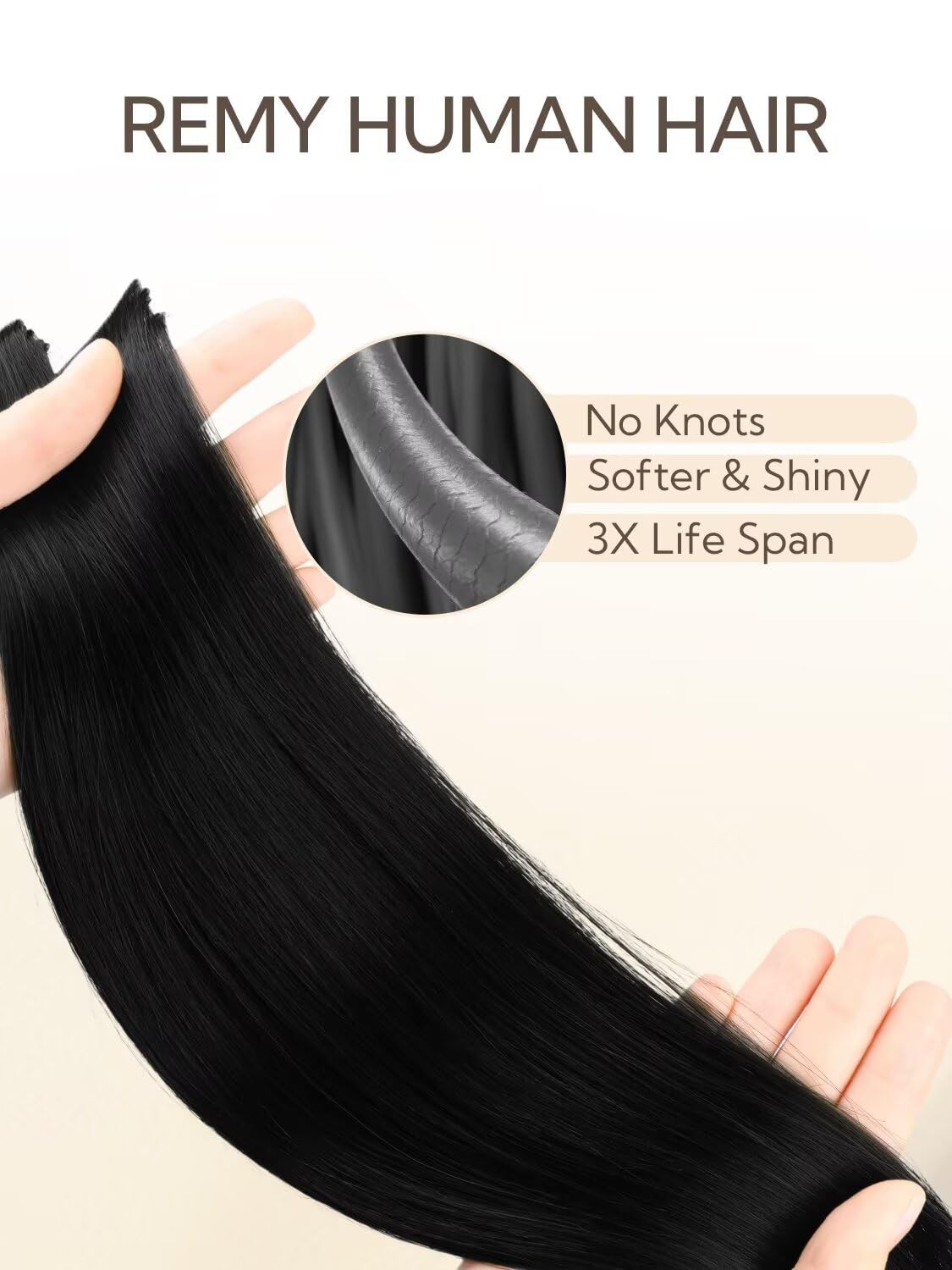 Hotbanana Invisi Edge Tape In Hair Extensions Human Hair 10Inch 30G 20Pcs Jet