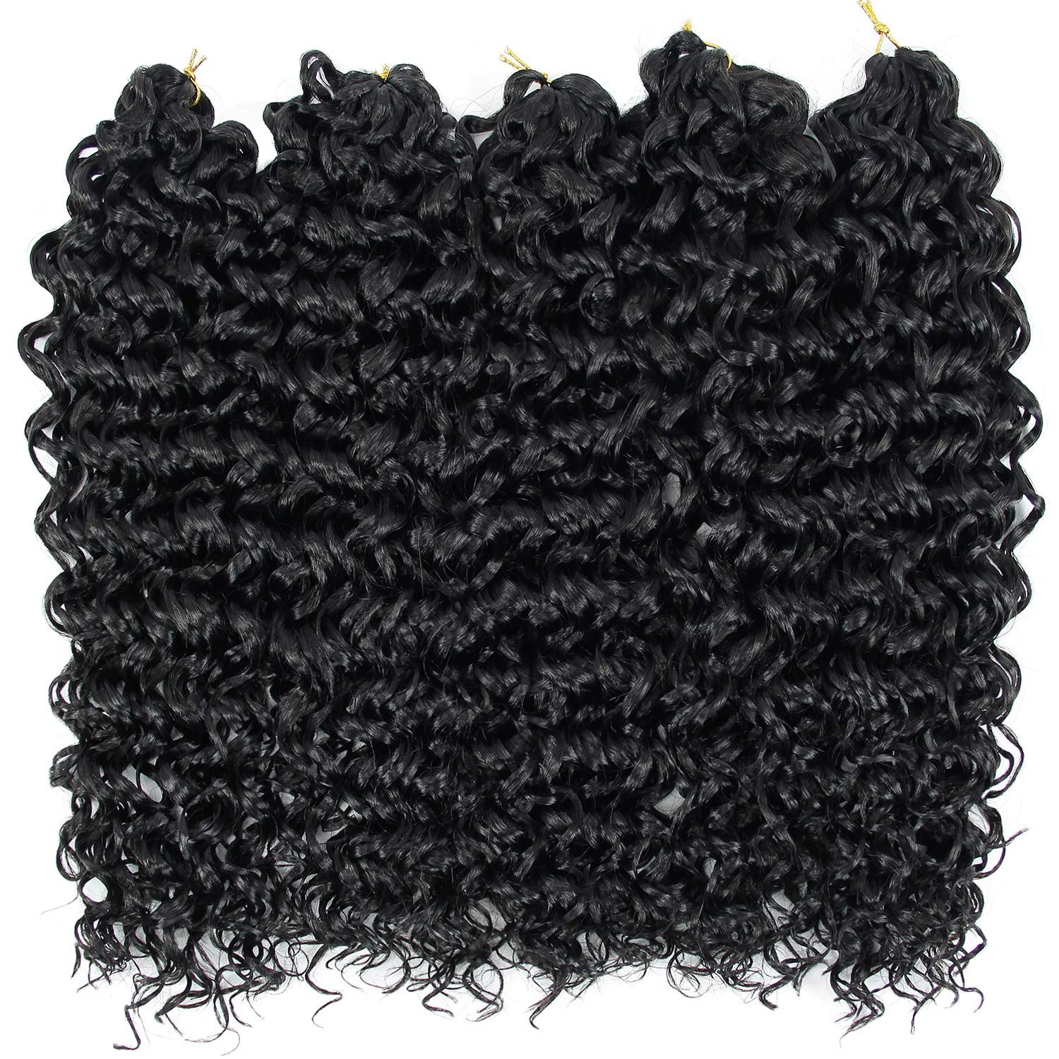 High-Quality 18-Inch Natural Black Deep Wave Crochet Braids – 7 Packs Included