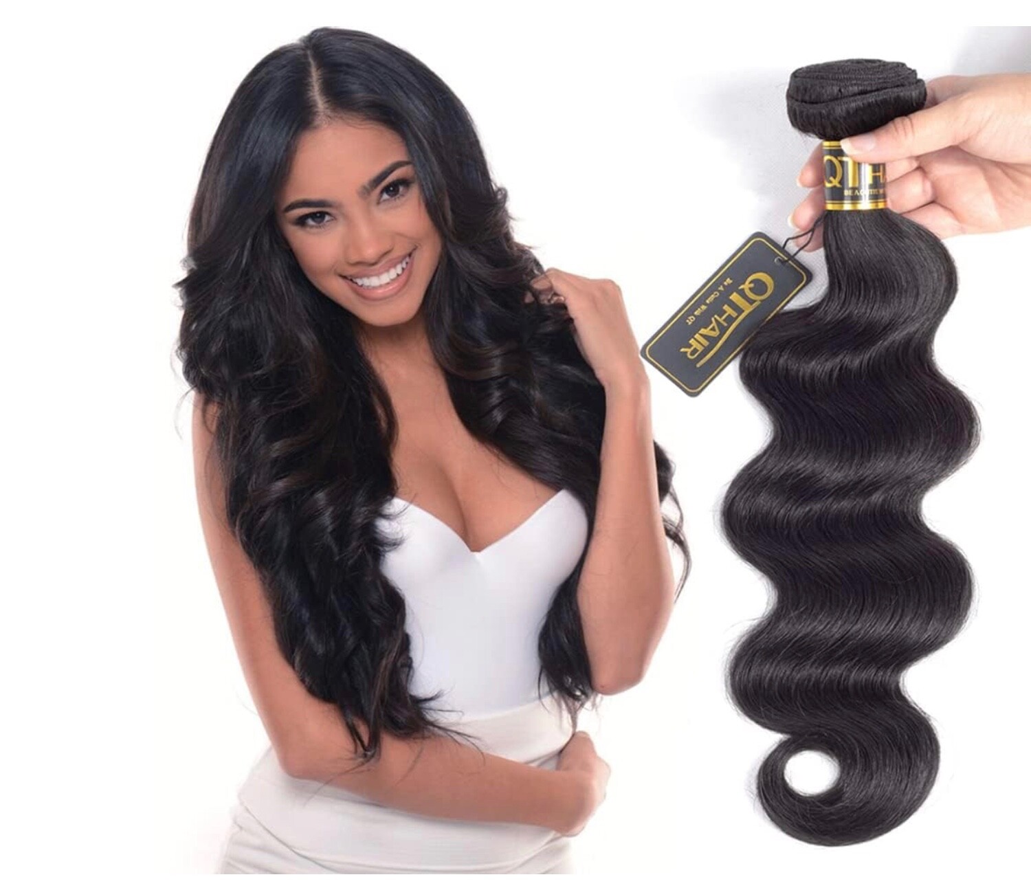 QTHAIR 16A Brazilian Virgin Hair Body Wave Human Hair Bundles 16inch 100g Brazil