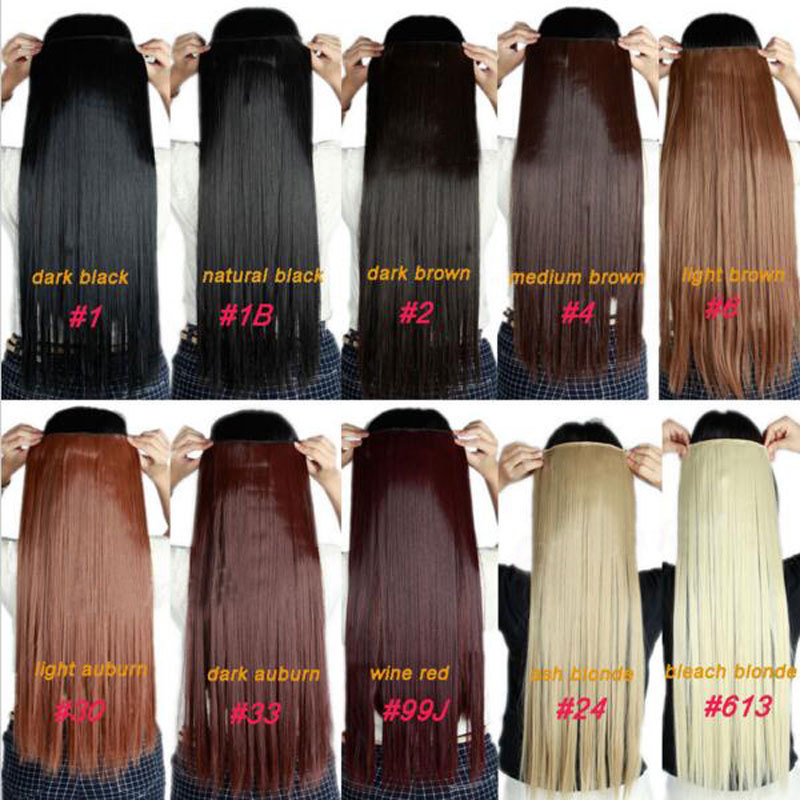 One Piece V-shape Wavy Curly Clip in Hair Extensions 5Clips Hairpiece Full Head