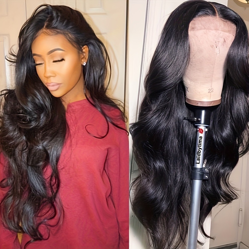 Women Natural Black Long Loose Wave Lace Front Wigs Glueless Soft As Human Hair