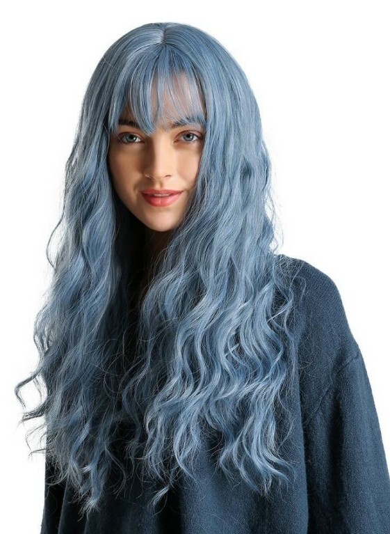NWT Haircube Mermaid Baby Blue 22″ Long Synthetic Wig Cap LC194-1