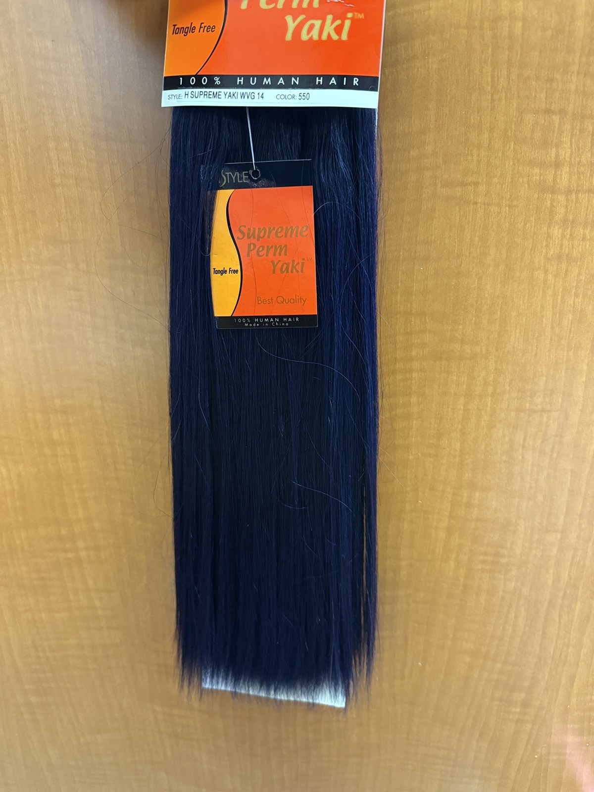 ENSTYLE H Supreme Perm Yaki 100% Human Hair Blue Black 550 Tangle Free 14” nwt