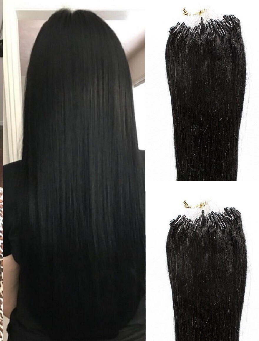 18″, 22″ 100g,100S ,Micro Loop Rings Beads Tipped Human Hair Extensions # 1