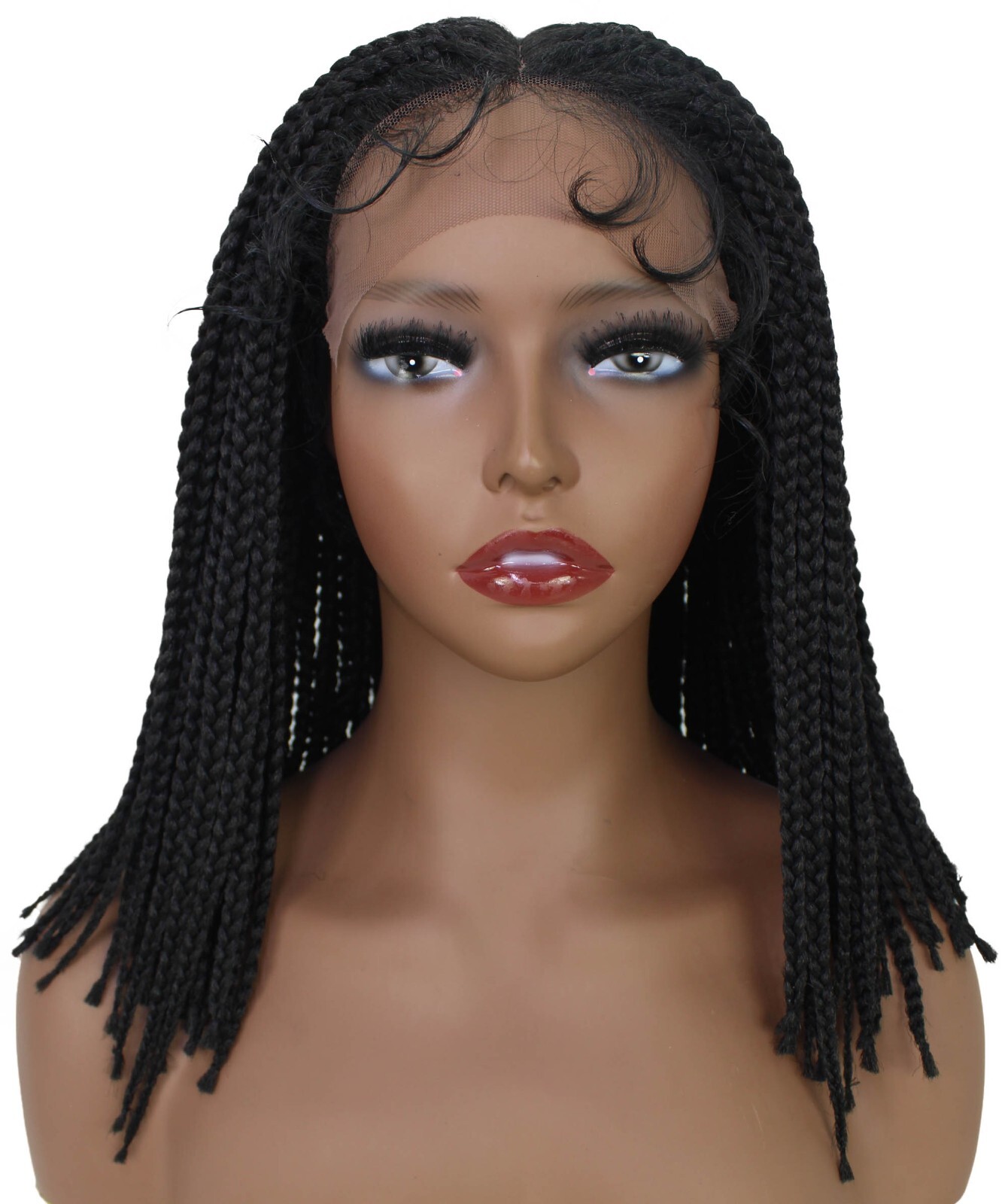 LUXLUXE Angela Straight 16.5 inch Lace Braid Wig, Heat Resistant Fiber, BLB-0150