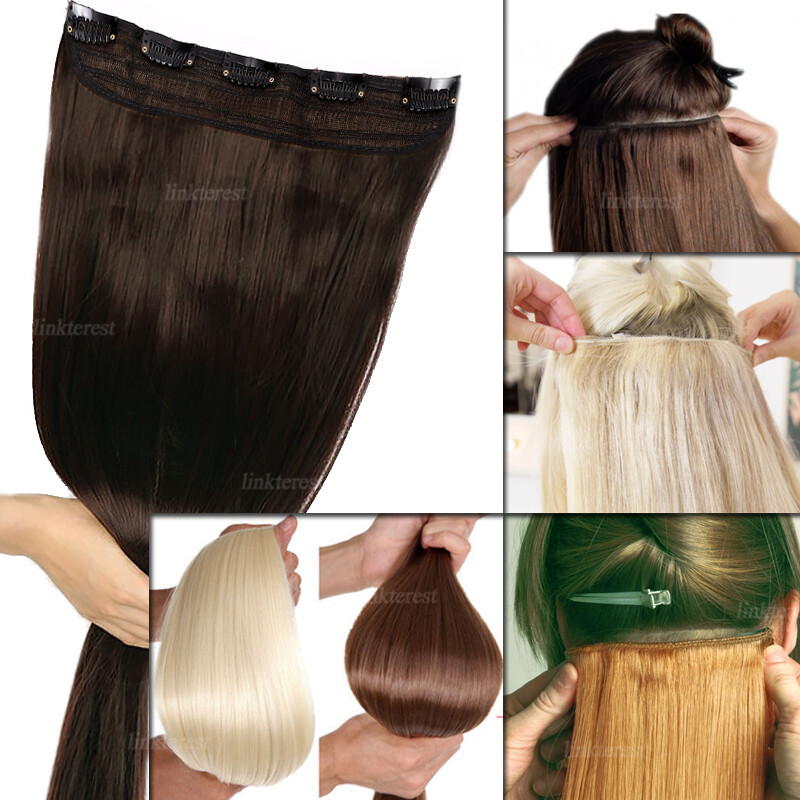 Thick One Piece 100% Remy Hair Clip in Real Human Hair Extensions 3/4 Full Head