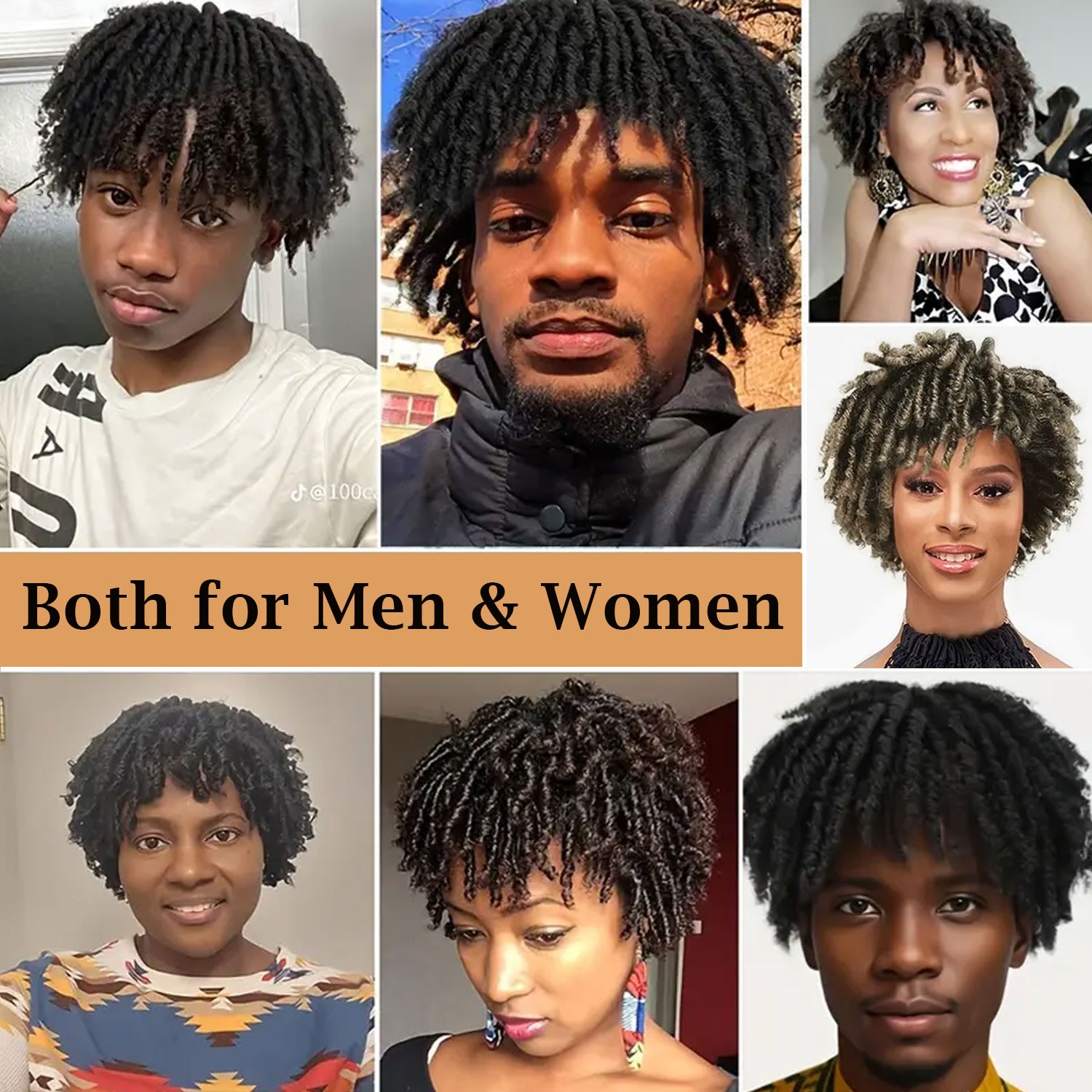 USA Dreadlock Toupee for Men Short Braided Hair Topper for Women Afro Curly Hair