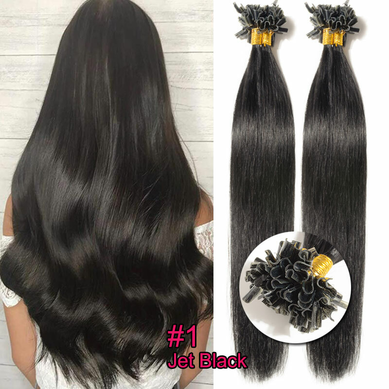 Nail U Tip Pre Bonded Real Remy Human Hair Extension Keratin Glue 150G Full Head