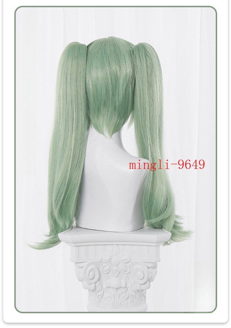 Zenless Zone Zero Corin Wickes Wig Green Long Hair Hairpiece Prop Dual Horsetail
