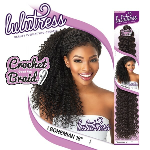 SENSATIONNEL LULUTRESS SYNTHETIC CROCHET BRAID – BOHEMIAN 18″