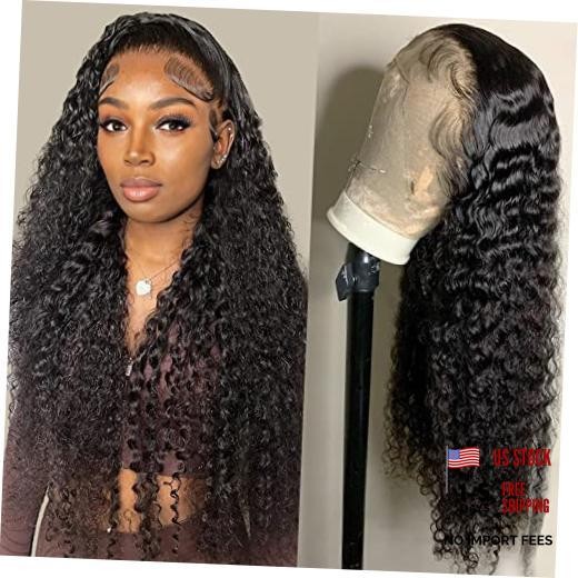 Deep Wave Lace Front Wigs Human Hair 13×4 HD Transparent Lace Frontal 26 Inch
