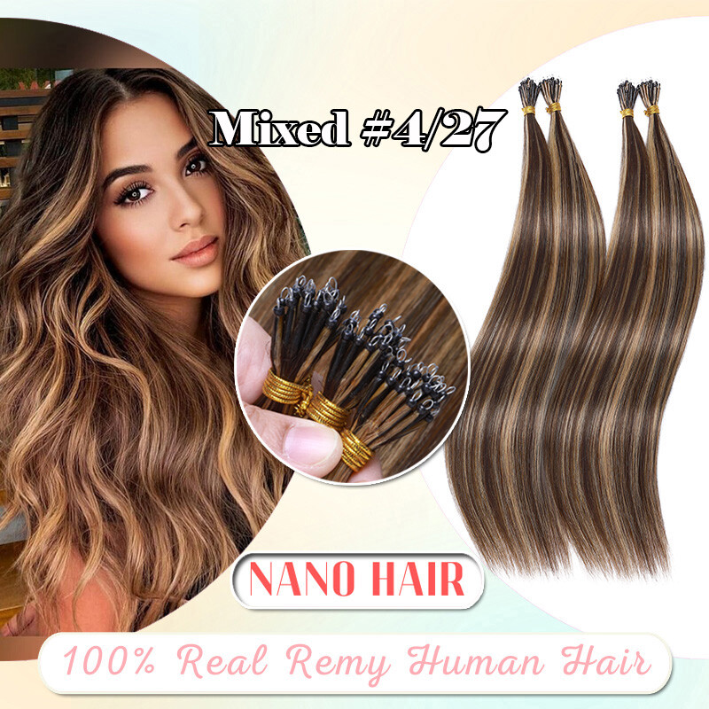 CLEARANCE THICK Micro Loop Beads Human Hair Extensions Remy Nano Ring Straight