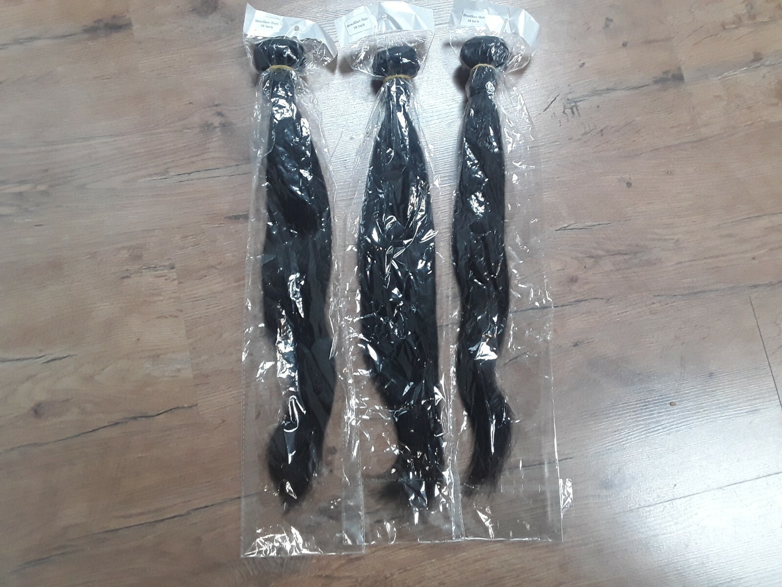 3BUNDLES BRAZILIAN VIRGIN HUMAN HAIR THICK SILKY STRAIGHT 18+18+18INCH 300g.12A