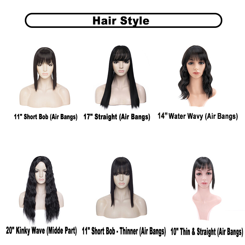 Topper Piece Clip In Hair Top Toupee Silk Wigs Hairpiece Real AS Human with Bang