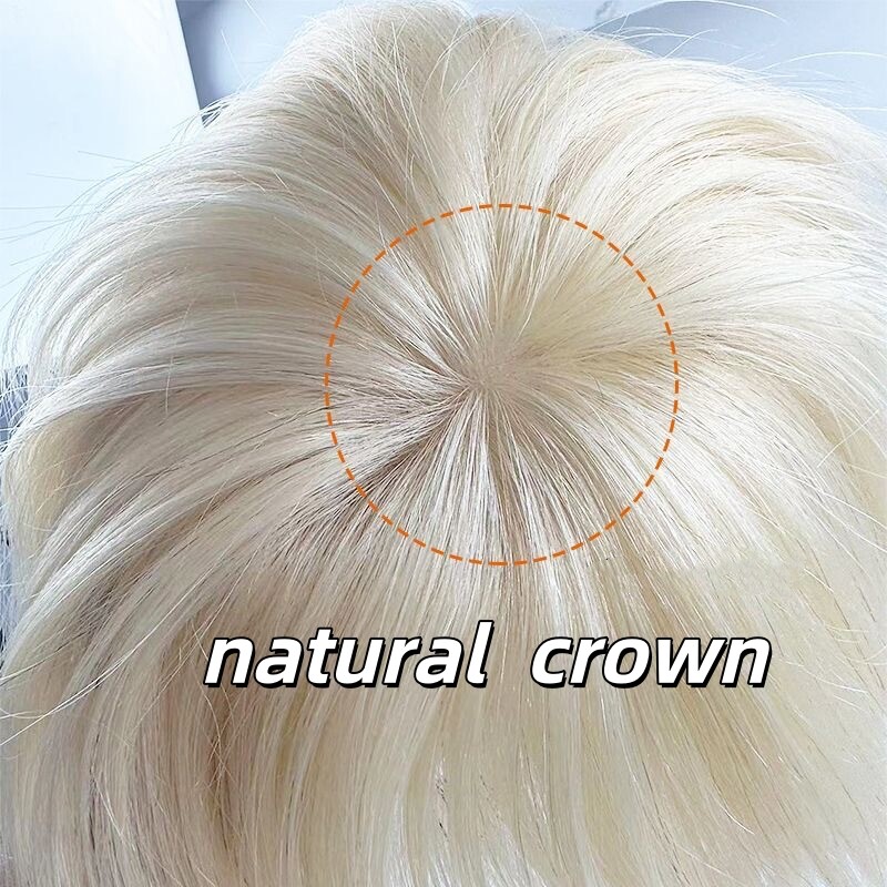 Mens Toupee Thin Pu Skin Hairpiece Virgin Human Hair System Replacement