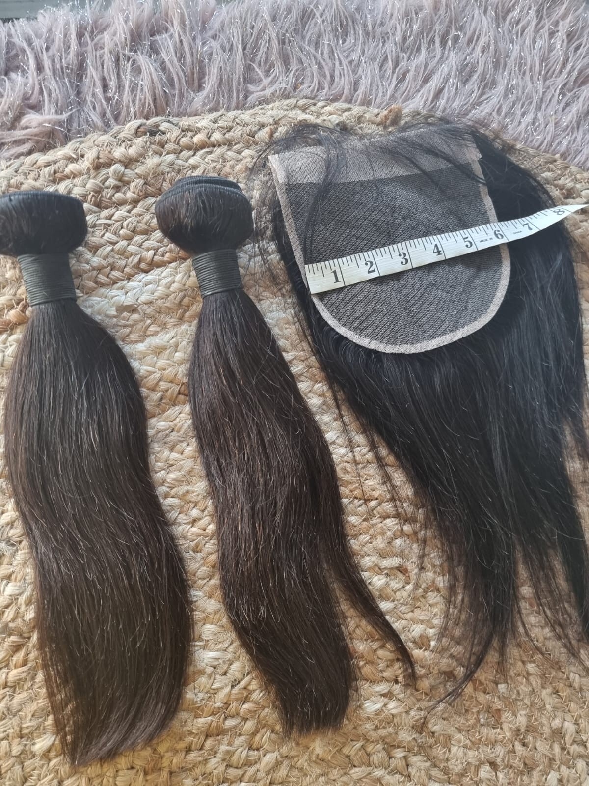 12A STRAIGHT BRAZILIAN VIRGIN HUMAN HAIR 14+14&14INCH 6X6 CLOSURE 260g COLOR 1B#