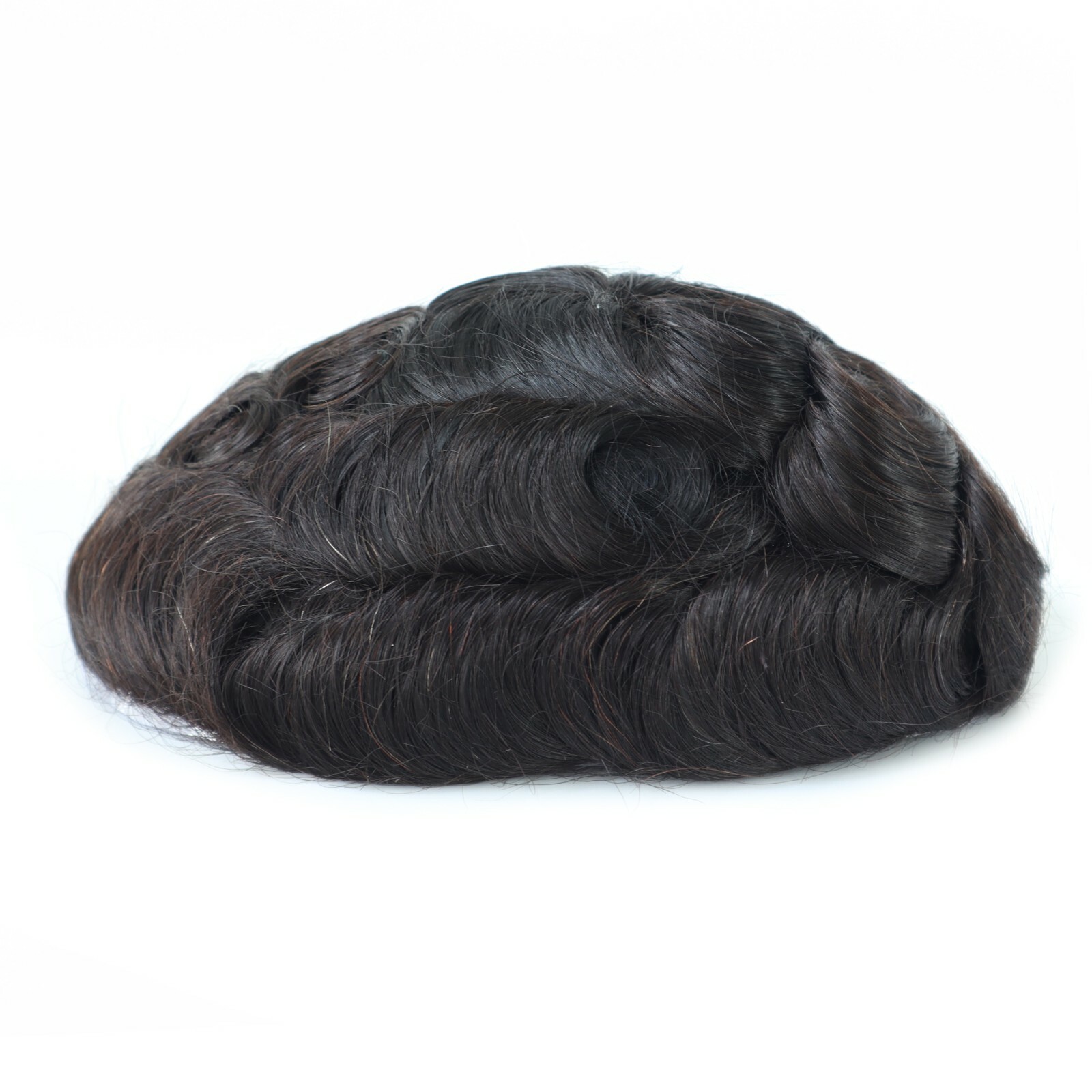 Mens Human Hair Replacement System Fine Mono Toupee Indian Remy Hairpieces