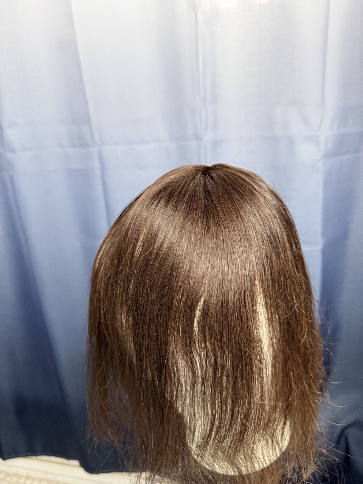 Hidden crown topper – color 1b dark brown, low density natural looking