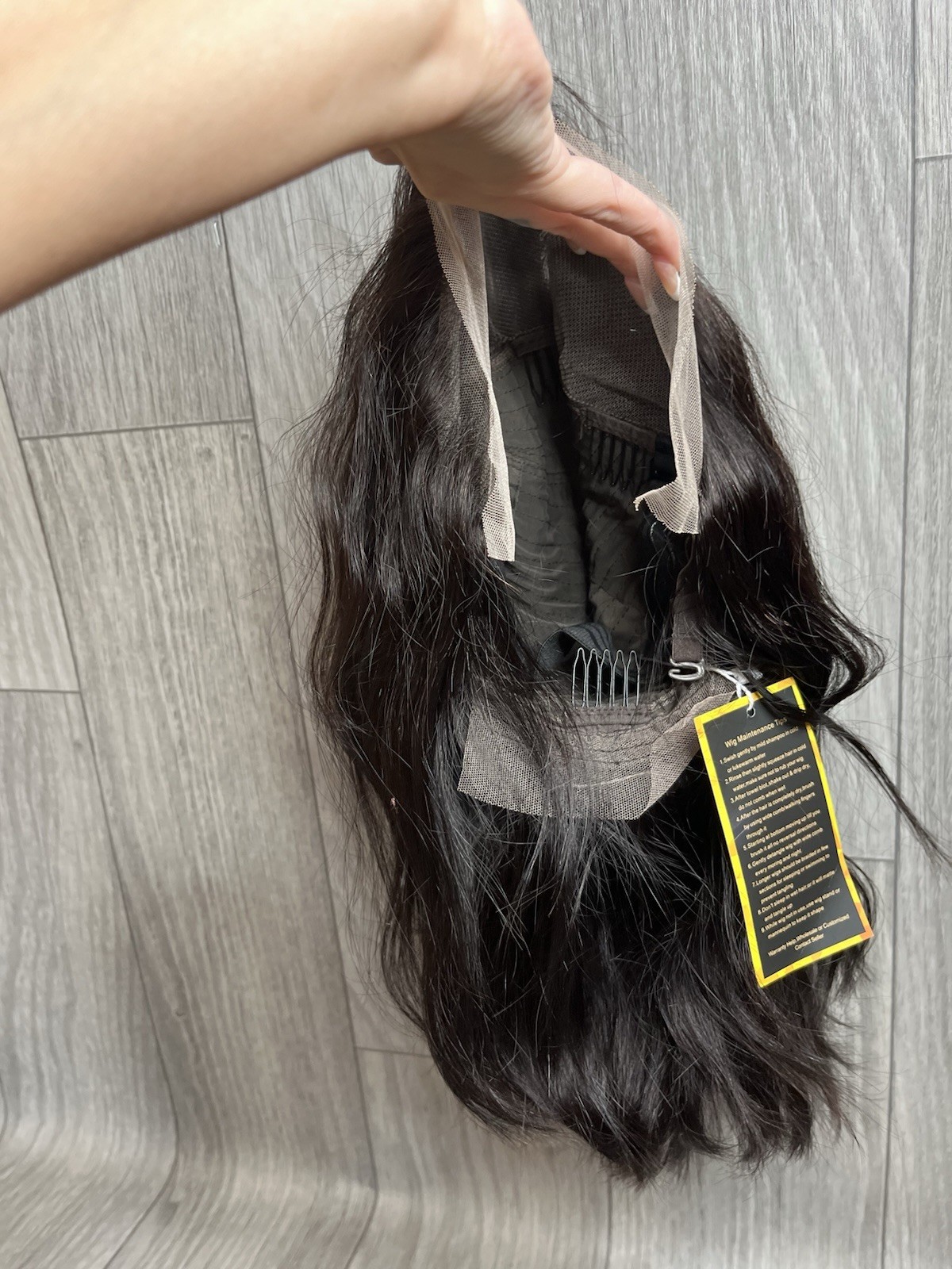 New Black 1B Lace Front Wig human hair 14 Inches With Lace & Baby Hairs C26