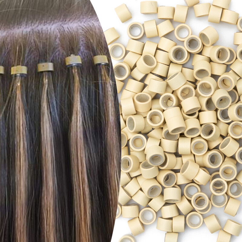 Micro Loop Ring Link Beads Silicone Lined Bead 5mm 6mm for Human Hair Extensions