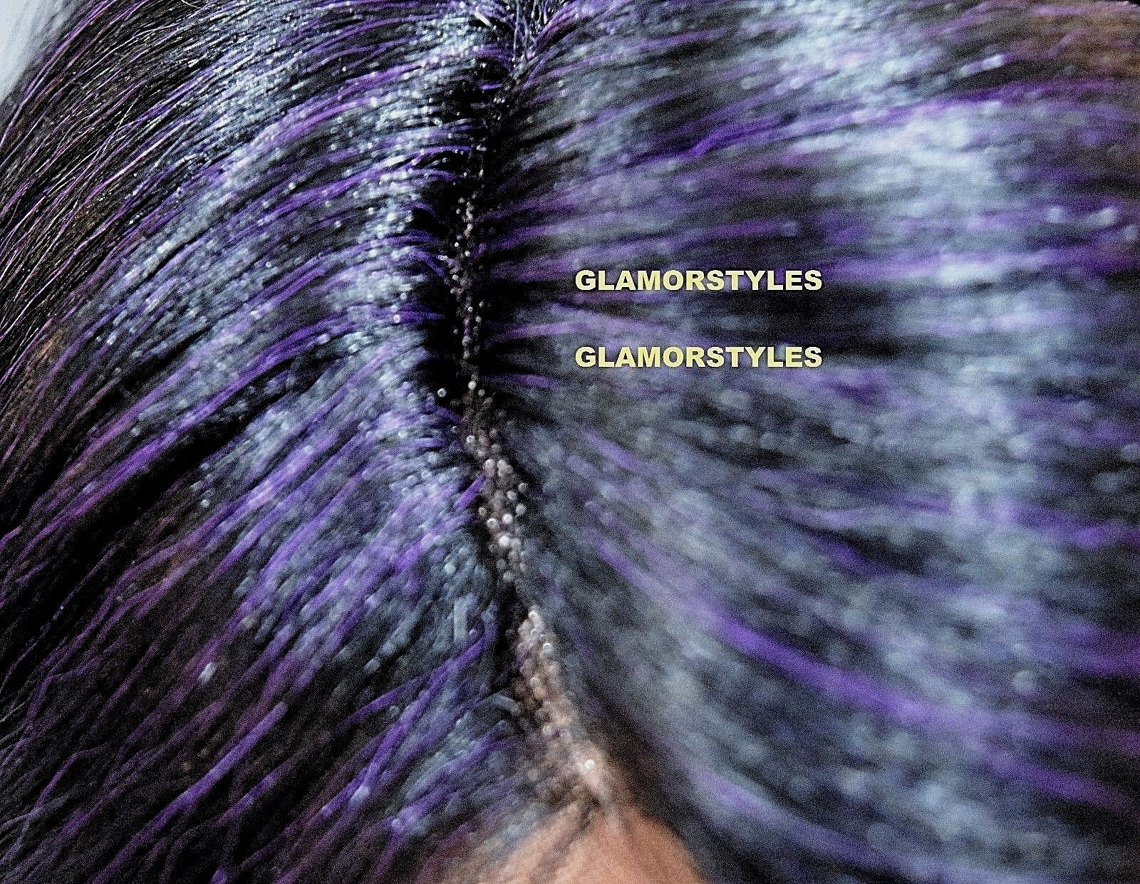 LACE FRONT FULL WIG EXTRA LONG LAYERED WAVY BLACK PURPLE MIX HEAT OK NWT