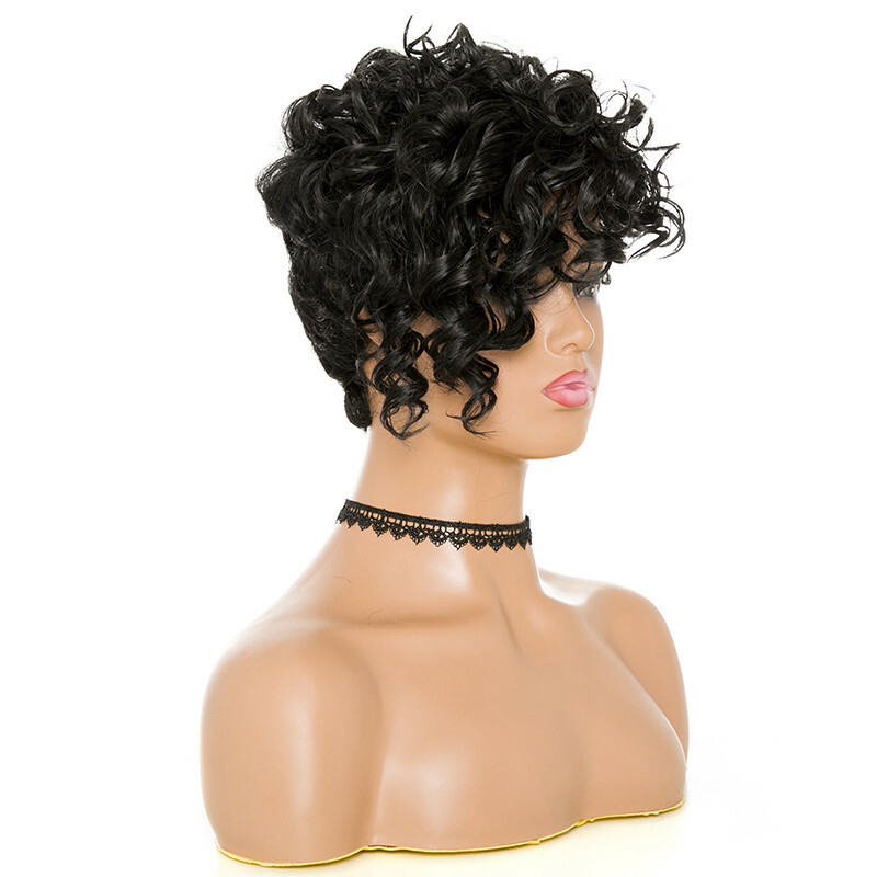Afro Loose Wave StyleShort HalloweenFashion Curly Wigs for Women Black Natural