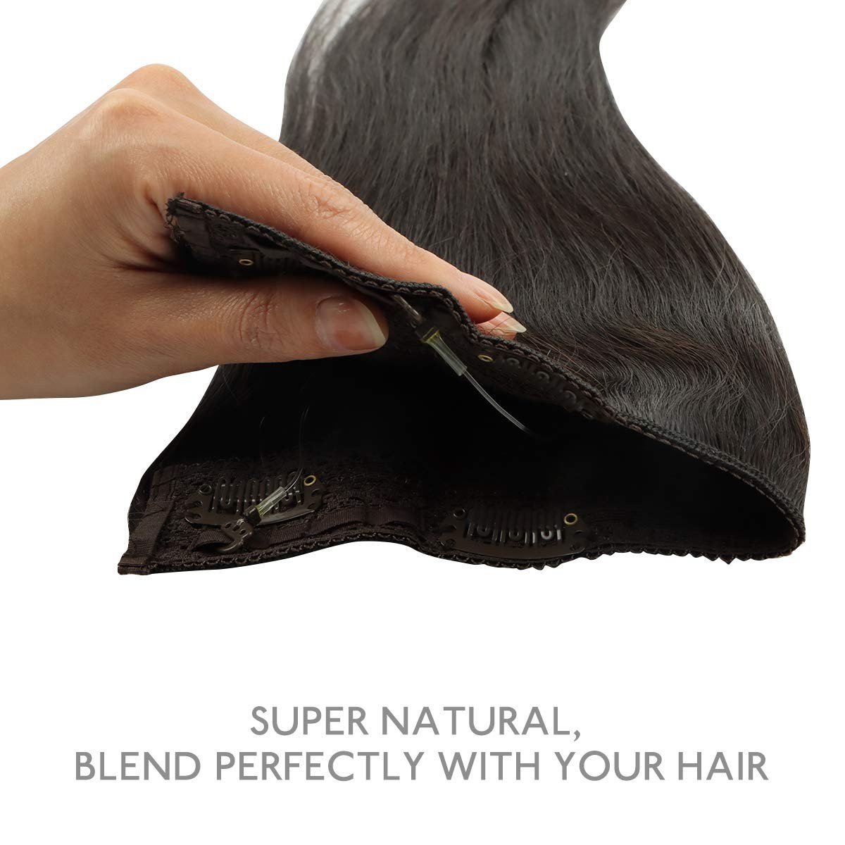 14 Inch Dark Brown Invisible Wire Hair Extensions for Natural Volume – 75g