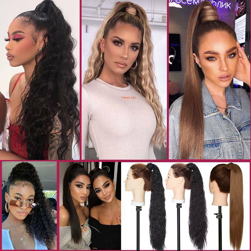1PCS Hair Ponytail Clip In Hair Extensions Real as Human Wrap Around Pony Tail